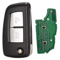 Cheie auto completa cu telecomanda Techstar compatibila cu Nissan Qashqai J11, Pulsar C13, Juke F15, X-Trail T32, Micra, 2 butoane, 433 MHz, 4A PCF7952E, CWTWB1G767
