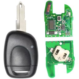 Cheie auto completa cu telecomanda Techstar compatibila cu Renault Clio II, Kangoo, Twingo, Master, 1 buton, 433 MHz, PCF7946 ID46, lama NE72