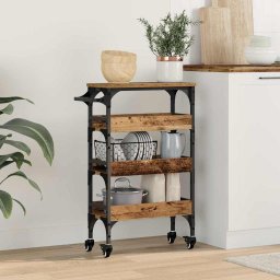 Troler de Bucatarie Lemn Vechi 53 x 20 x 76 cm Lemn compozit GartenMobel Dekor