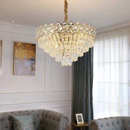 Candelabru din cristal Windsor Nobile, auriu lucios, 5xE14, Ø39 cm
