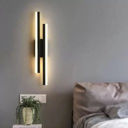Aplica LED Lyra 18W, design liniar din acril si metal, alb-negru, interior