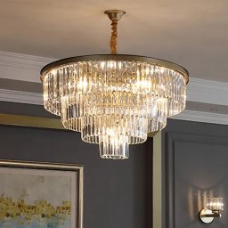 Candelabru din cristal CHAMBORD Eleganza 8xE14, diametru 48 cm, auriu mat
