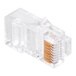 Mufa RJ45 8P8C Cat5e Pass Through pentru cablu UTP cu conductor plin
