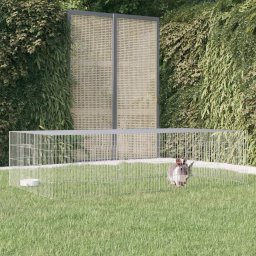 Cusca pentru iepuri, 2 panouri, 220x110x55 cm, fier galvanizat GartenMobel Dekor