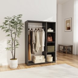 Dulap pentru haine deschis Nesbyen, antracit, 90 x 126 cm