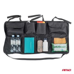 Organizator portbagaj auto Amio 89x46 cm cu 8 buzunare si fixare la tetiere
