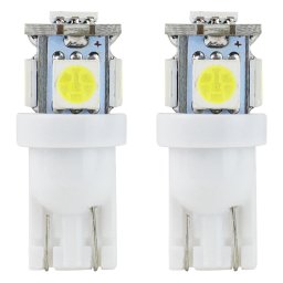Bec LED T10 W5W 12V alb, 5 SMD 5050, AMIO, set 2 buc pentru pozitie auto