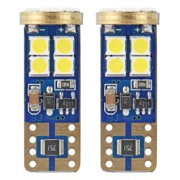 Bec LED T10 Canbus alb 12-24V 2.3W 12 SMD pentru pozitie, set 2 buc