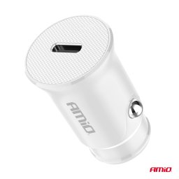 Incarcator auto USB-C 20W AMIO, compatibil 12/24V pentru masina
