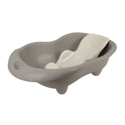 Cadita pentru bebelusi Hippo gri cu suport anatomic integrat