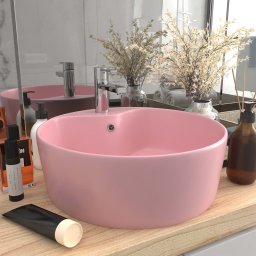 Chiuveta de lux cu preaplin, roz mat, 36 x 13 cm, ceramica GartenMobel Dekor