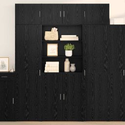 Bufet Stejar Negru 80 x 42,5 x 185 cm Lemn compozit GartenMobel Dekor