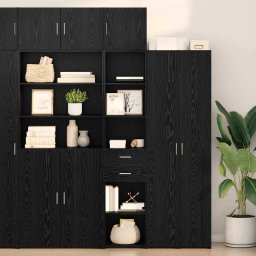 Bufet cu sertar Stejar Negru 40 x 42,5 x 185 cm Lemn compozit GartenMobel Dekor