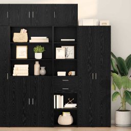 Bufet cu sertar Stejar Negru 50 x 42,5 x 185 cm Lemn compozit GartenMobel Dekor