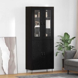 Bufet Stejar alb si negru 69,5 x 34 x 180 cm Lemn compozit GartenMobel Dekor