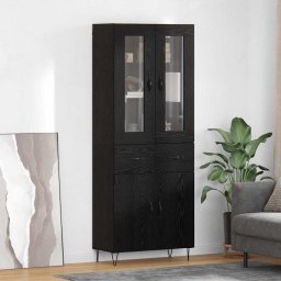 Bufet cu sertar Stejar Negru 69,5 x 34 x 90 cm Lemn compozit GartenMobel Dekor