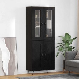 Bufet Stejar Negru 69,5 x 34 x 90 cm Lemn compozit GartenMobel Dekor