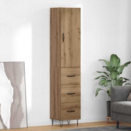 Bufet Stejar Artizanal 34,5 x 34 x 90 cm Lemn compozit GartenMobel Dekor
