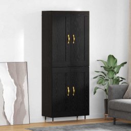 Bufet Stejar Negru 69,5 x 34 x 90 cm Lemn compozit GartenMobel Dekor