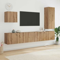 Unitate TV de Perete 5 pcs Stejar Artizanal Lemn compozit GartenMobel Dekor