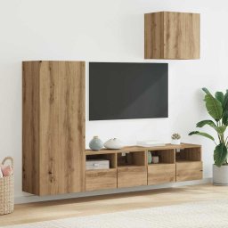 Unitati pentru Pereti de TV 4 pcs Stejar Artizanal GartenMobel Dekor