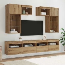 Unitati pentru Pereti de TV 6 pcs Lemn Vechi Lemn compozit GartenMobel Dekor