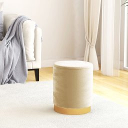 Taburet depozitare rotund, roz caisa, catifea 31 x 37 cm GartenMobel Dekor