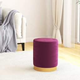 Taburet de depozitare rotund, violet, catifea 31 x 37 cm GartenMobel Dekor