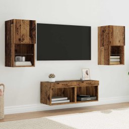 Dulapuri pentru TV Pe perete 4 pcs Lemn Vechi Lemn compozit GartenMobel Dekor