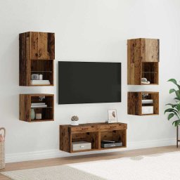 Unitati pentru Pereti de TV 8 pcs Lemn vechi Lemn compozit GartenMobel Dekor