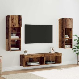 Unitate TV de Perete Pe perete 6 pcs Lemn Vechi Lemn compozit GartenMobel Dekor