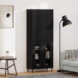 Bufet 2 pcs Stejar Artizanal Lemn Stratificat si Sticla GartenMobel Dekor