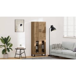 Bufet Stejar Artizanal 69,5 x 34 x 180 cm Lemn compozit GartenMobel Dekor
