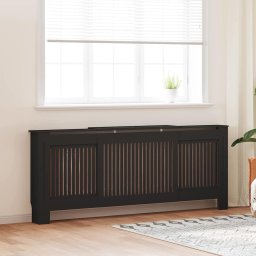Capac pentru radiator 2 pcs Negru 205 x 20,5 x 81,5cm GartenMobel Dekor
