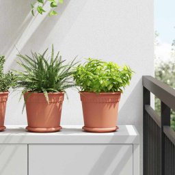 Ghivece pentru plante 6 pcs Rosu caramida Ø 19 x 16 cm Plastic GartenMobel Dekor