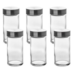 Set 6 borcane pentru condimente 5Five din sticla, 80 ml, capac inox