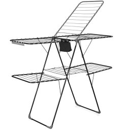 Suport de rufe pliabil Atmosphera Mojave cu aripi, otel gri, 125x60x160 cm
