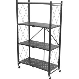 Raft metalic pliabil cu roti Racks RAW4T, 4 polite, 127x72x34 cm