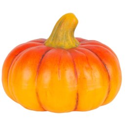 Decoratiune dovleac ceramic teracota pentru gradina si Halloween 13,8 cm