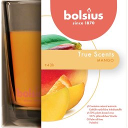 Lumanare parfumata Bolsius True Scents Mango in pahar 95x95 mm