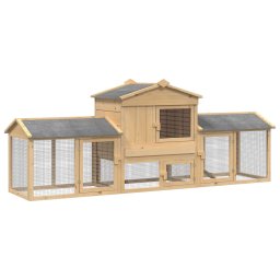 Casuta pentru pui 3 pcs Maro Lemn de pin masiv GartenMobel Dekor