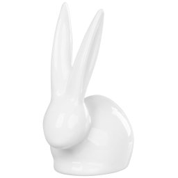 Decoratiune de Paste iepuras cu urechi lungi, portelan alb, 13,1 cm
