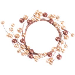 Coronita decorativa de Craciun MagicHome aurie cu berries, 15 cm
