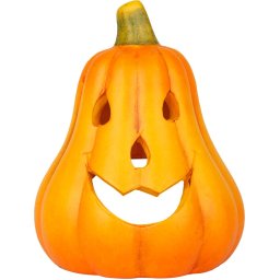 Decoratiune dovleac Halloween din teracota MagicHome, 11x10x14 cm