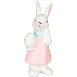 Decoratiune de Paste MagicHome, iepurasa cu ou, 4,7x6x12,7 cm