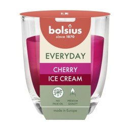 Lumanare parfumata Bolsius Everyday Cherry Ice Cream in pahar, 80x70 mm