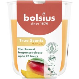 Lumanare parfumata Bolsius True Scents Mango în pahar, 25 ore