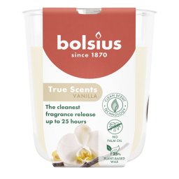 Lumanare parfumata Bolsius True Scents vanilie în pahar, 80x73 mm