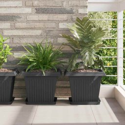 Ghivece pentru plante 6 pcs Negru 33 x 33 x 26 cm Plastic GartenMobel Dekor