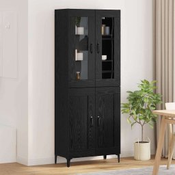 Bufet Stejar Negru 69,5 x 34 x 180 cm Lemn compozit GartenMobel Dekor